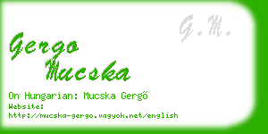 gergo mucska business card