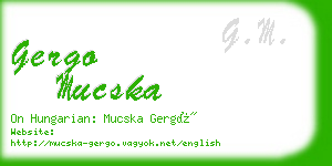 gergo mucska business card